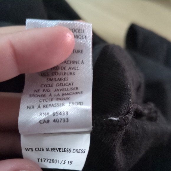 Toad & Co Cue Sleeveless Dress Faux Wrap Black Mix Size Sm Gorpcore Athleisure - Picture 6 of 6